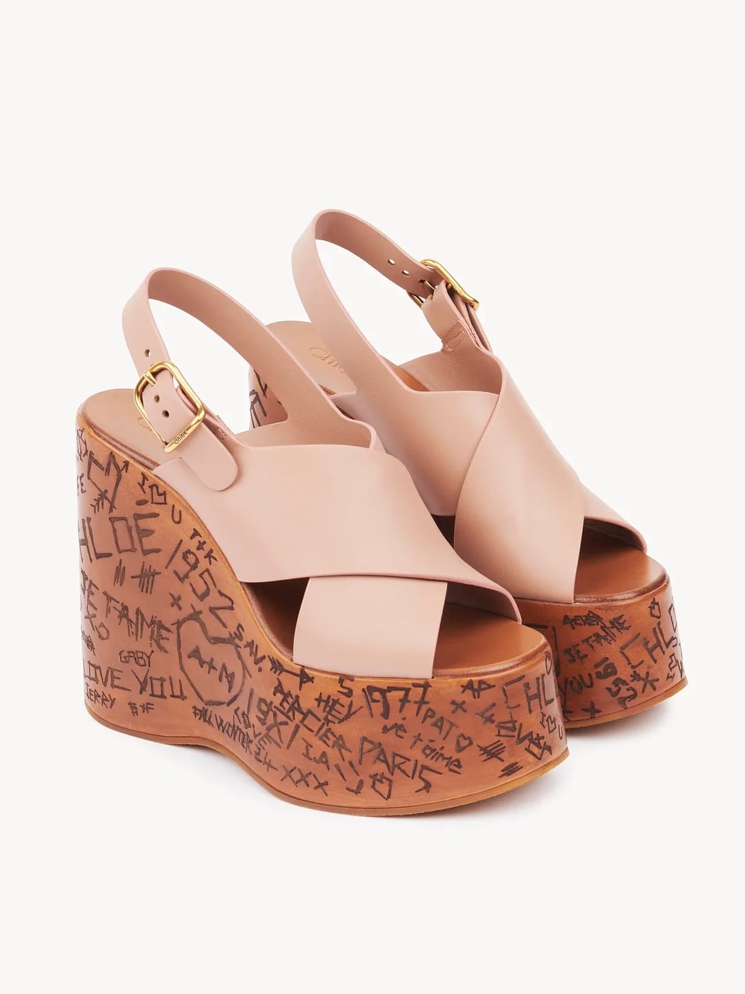 Maxime Wedge Sandal in Blush, $1278 (approximately P72,672.83), CHLOE, chloe.com